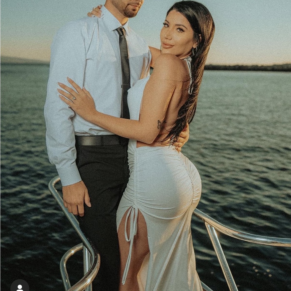 Elegant White Halter Dress